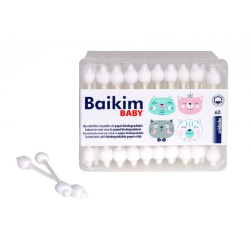 BAIKIM BASTONCILLOS C/TOPE 60 UNDS C/16 APOSITOS Y ALGODON